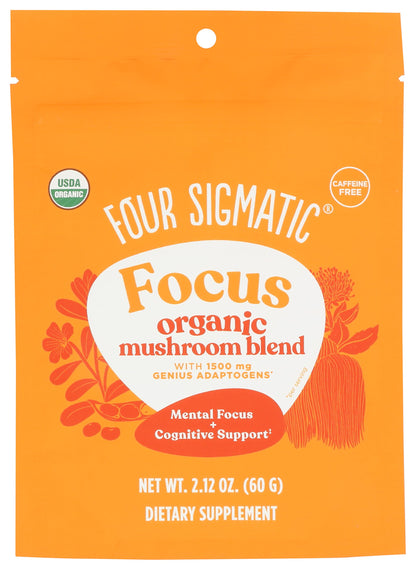 Four Sigmatic Focus Blend – 7-Superfood Adaptogen (Lion’s Mane, Cordyceps) – 30 Servings (Decaf)