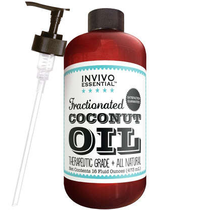 Fractionated Coconut Oil 16oz - Premium Therapeutic Grade Carrier Oil for Aromatherapy & Massage with Pump
