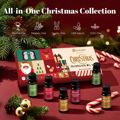 Fragrance Oil Christmas Set – Jingle Bells, Christmas Tree, Gingerbread & Vanilla Bean Noel for DIY Candles & Soap