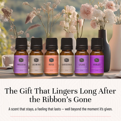 P&J Trading Floral Fragrance Oil Set – Violet, Jasmine, Rose, Lilac, Freesia & Gardenia