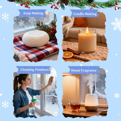 Fragrance Oil Holiday Set (6x10ml) – Aromtopia Diffuser, Candle & Soap Scents