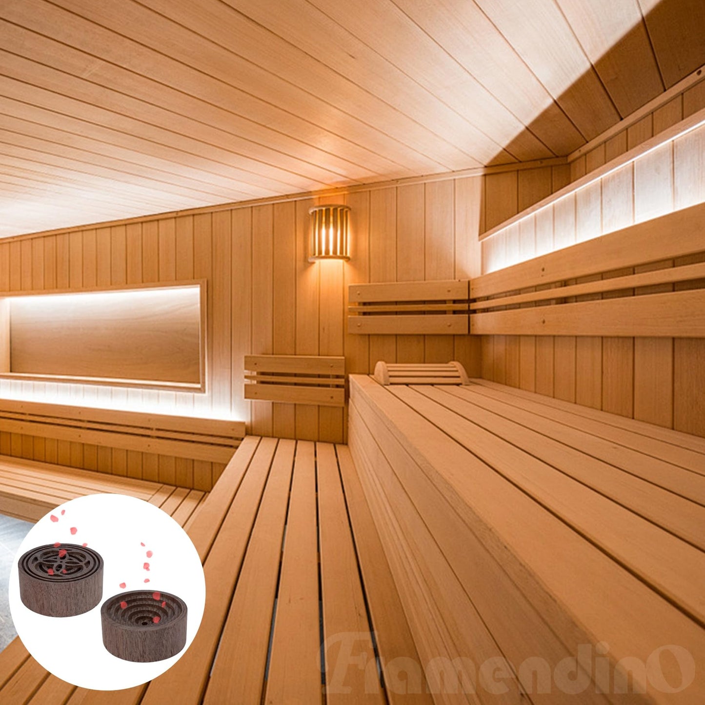 Framendino 2-Pack Wood Diffuser – Round Wooden Car Diffuser for Home, Office & Yoga