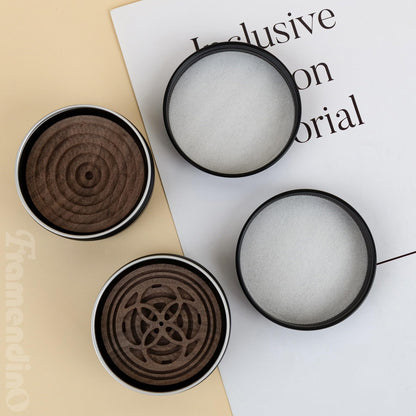 Framendino 2-Pack Wood Diffuser – Round Wooden Car Diffuser for Home, Office & Yoga