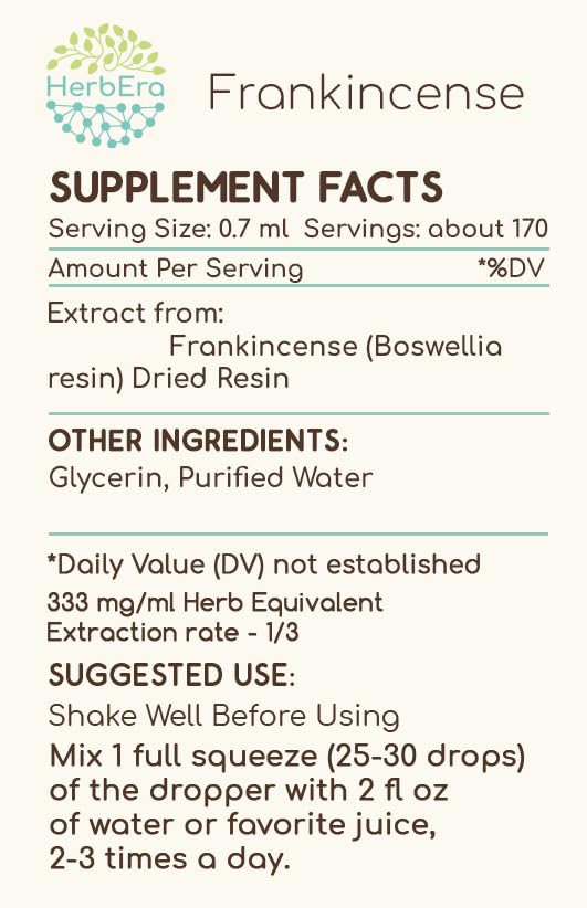 Frankincense B120 Alcohol-Free Herbal Extract Tincture - 4 oz