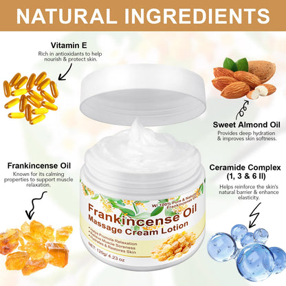 Frankincense Balm for Foot, Muscle & Joint Support | Deep Hydration, Anti-Aging & Anti-Oxidant | 4.23 oz (120 g)