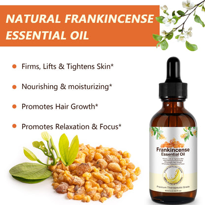 2 Pack Frankincense Essential Oil - 60 ml | Pure & Natural Premium Grade