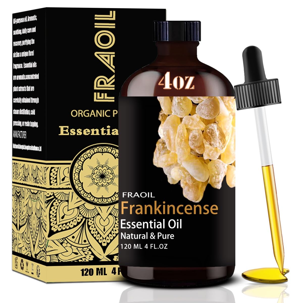 Frankincense Essential Oil 4 Oz (120 ml) – FRAOIL, Diffuser & DIY