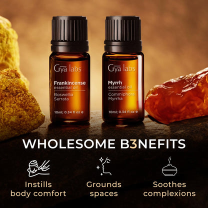 Gya Labs Frankincense & Myrrh Essential Oil Duo - 0.34 Fl oz x 2