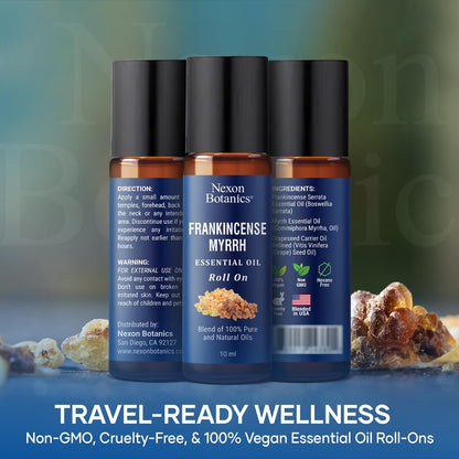 Frankincense & Myrrh Essential Oil Roll-On 10ml – 100% Pure & Natural | Nexon Botanics