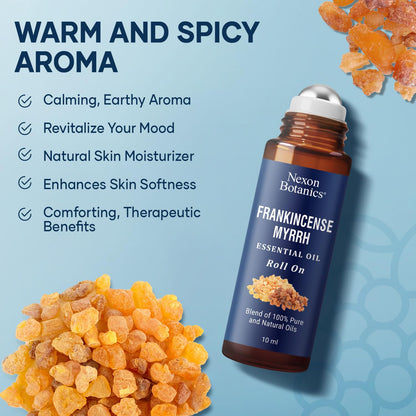 Frankincense & Myrrh Essential Oil Roll-On 10ml – 100% Pure & Natural | Nexon Botanics