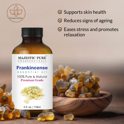 Frankincense Essential Oil 4 oz - Majestic Pure | 100% Pure & Natural with Glass Dropper