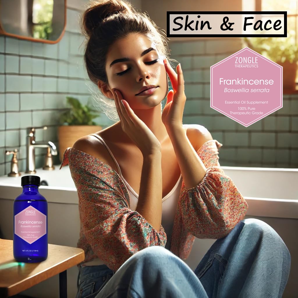 Frankincense Essential Oil – Food Grade & Edible for Face | Zongle Therapeutics 4 oz