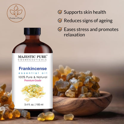 Majestic Pure Frankincense Essential Oil – 3.4 Fl Oz, 100% Pure