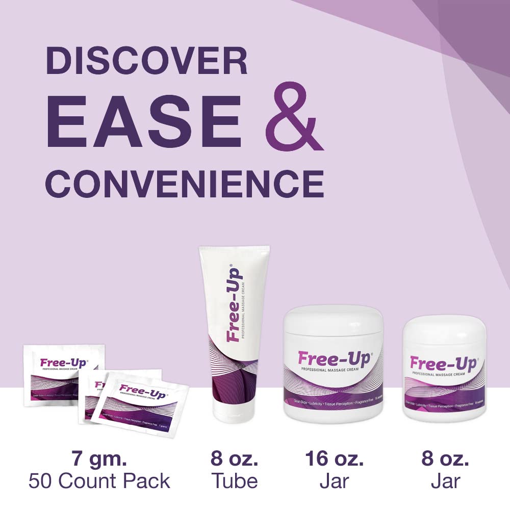 Free-Up Professional Massage Cream – Fragrance-Free, Non-Greasy, 16 oz Jar