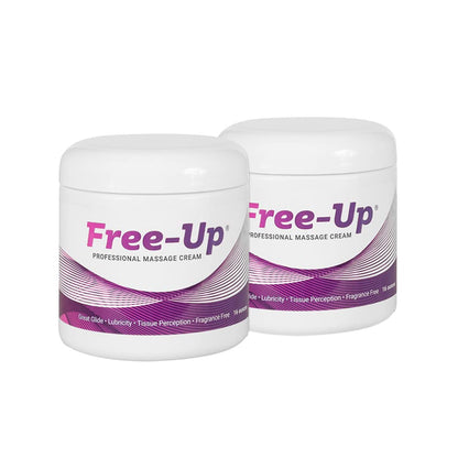 Free-Up Professional Massage Cream – Fragrance-Free, Slow Absorption, Great Glide • 16 oz Jar, 2-Pack