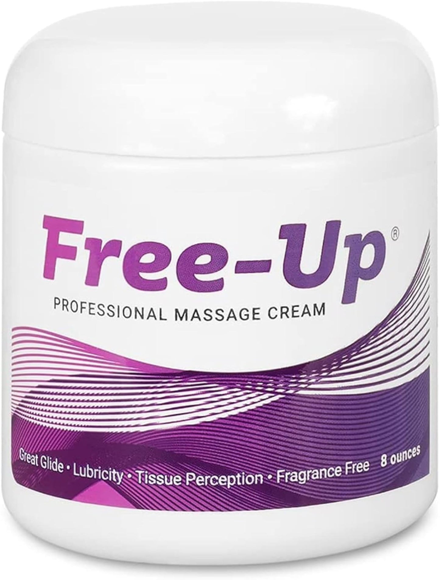 Free-Up Professional Massage Cream - Fragrance-Free 8oz Jar | Great Glide