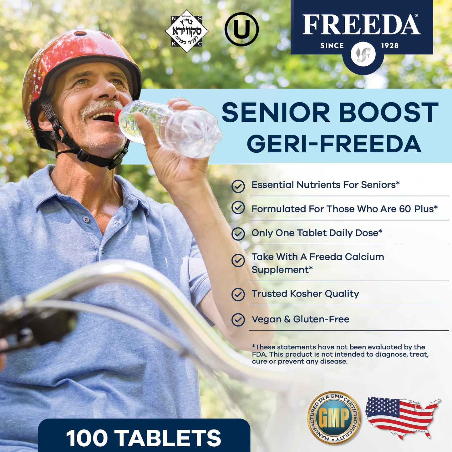 Freeda Senior Multivitamin 60+ – Kosher One Daily Tablet | 250 Count