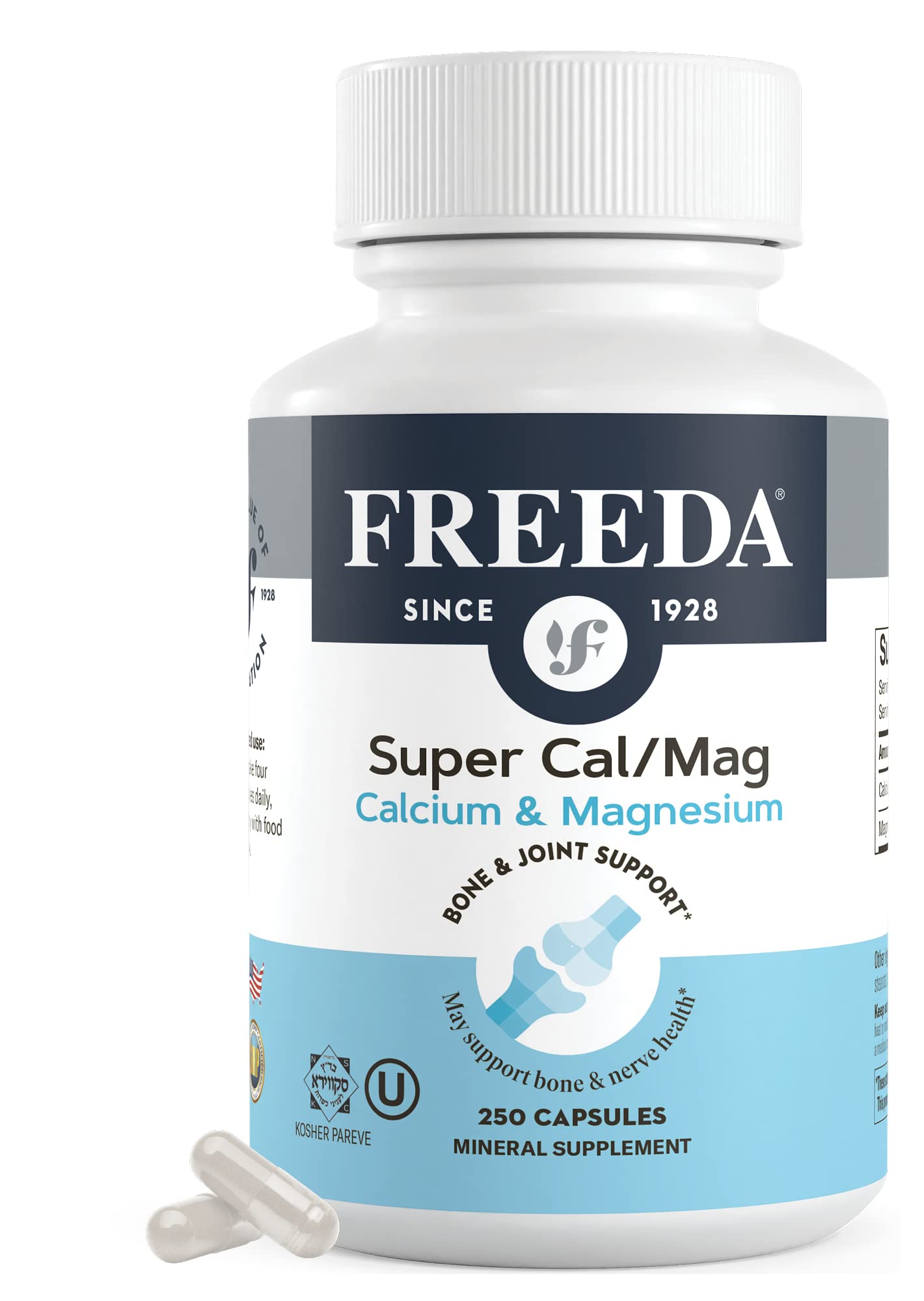 Freeda Super Cal/Mag – Kosher Vegan Calcium Magnesium for Bone Health