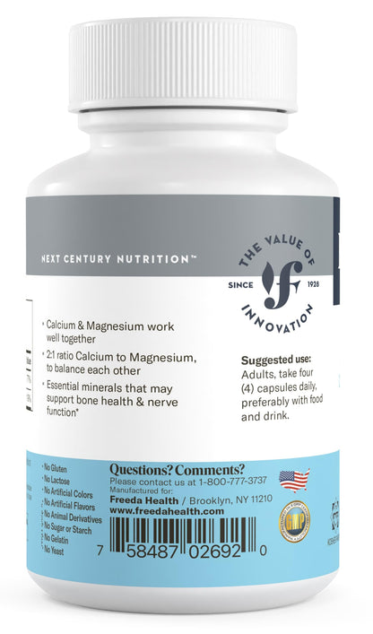 Freeda Super Cal/Mag – Kosher Vegan Calcium Magnesium for Bone Health