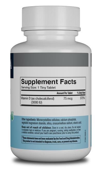 FREEDA Vitamin D3 3000 IU – High-Potency D3 for Bone Health & Immune Support