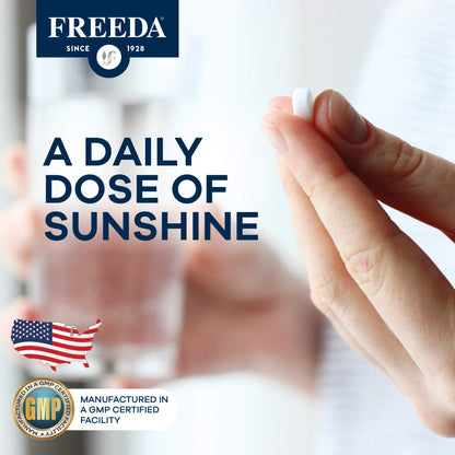 FREEDA Vitamin D3 3000 IU – High-Potency D3 for Bone Health & Immune Support
