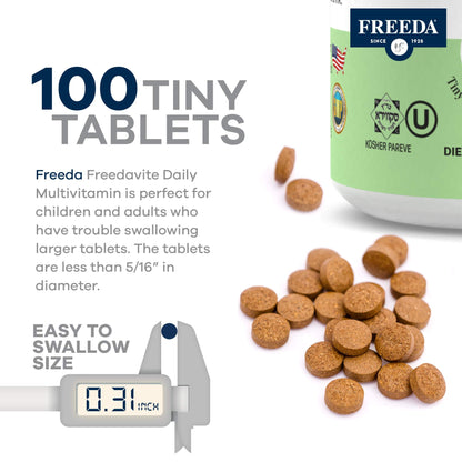 Freedavite Tiny Tablet – Moderate Multivitamin for Men & Women | 100 Count