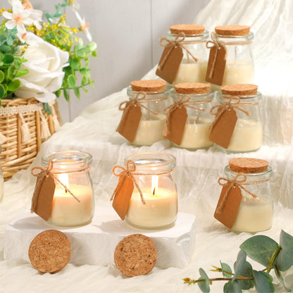 MTLEE 50 Pcs Wedding Jar Candles – Natural Soy Wax with DIY Tags (Freesia/Gardenia/Lavender)