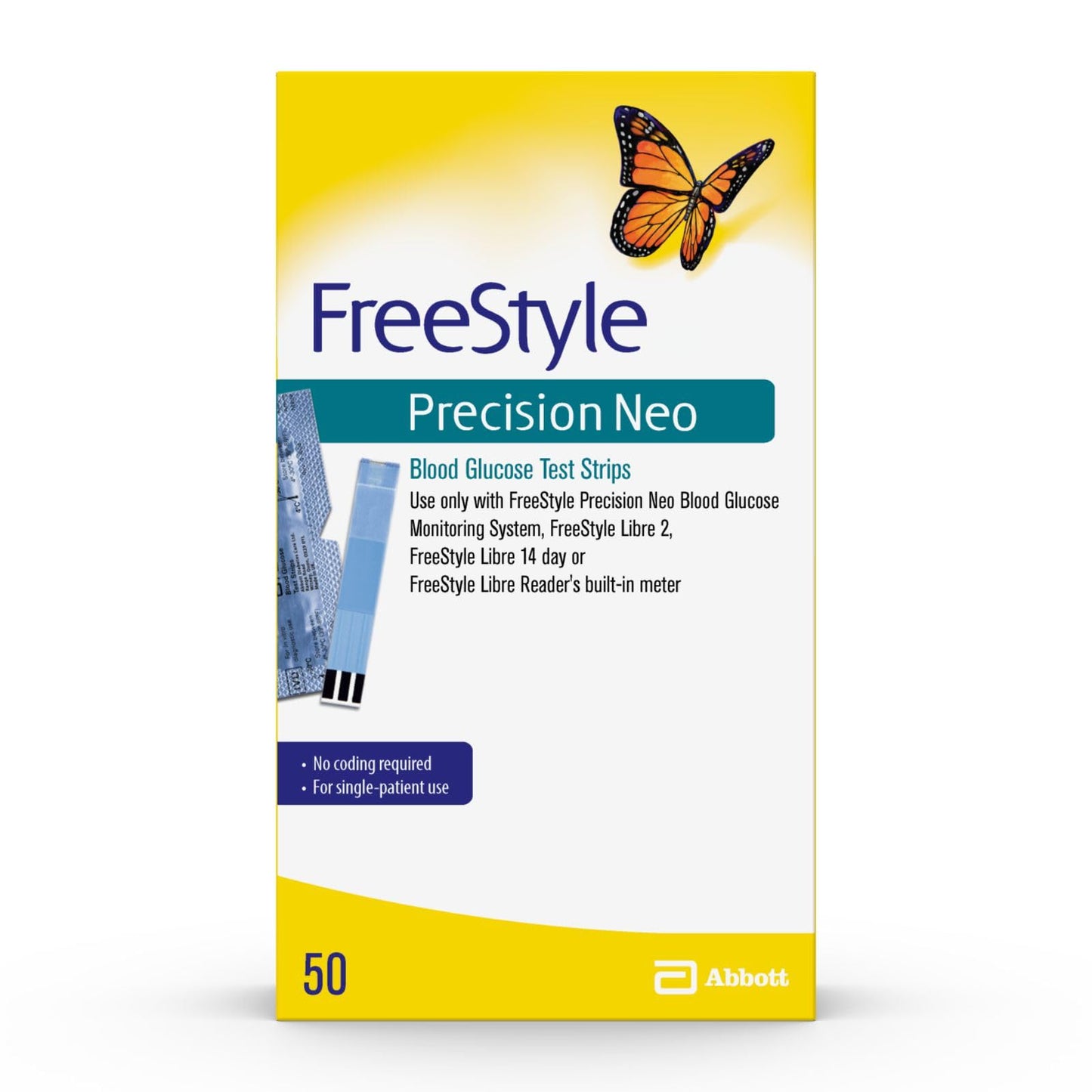 FreeStyle Precision Neo Blood Glucose Test Strips – 50 Strips