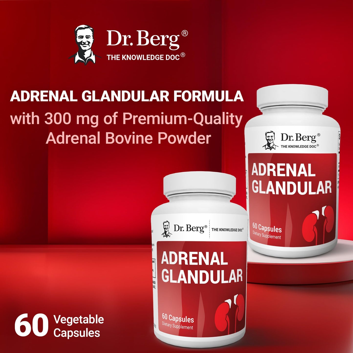 Dr. Berg Adrenal Glandular - Adrenal Support, 60 Capsules