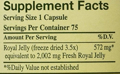 100% Pure Freeze Dried Fresh Royal Jelly 2000 mg – YS Eco Bee Farms 75 Caps