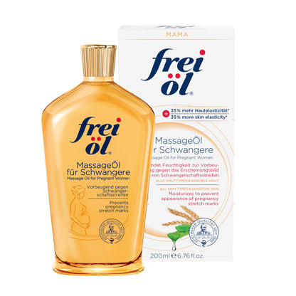 Massage Body Oil for Pregnant Woman – Maternity Skincare Oil to Boost Skin Elasticity and Prevent Stretch Marks (Vegan, 200 ml)