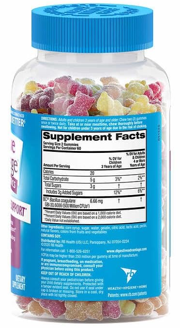 FrenchGlory Digestive-Advantage Daily Probiotics 120 Gummies