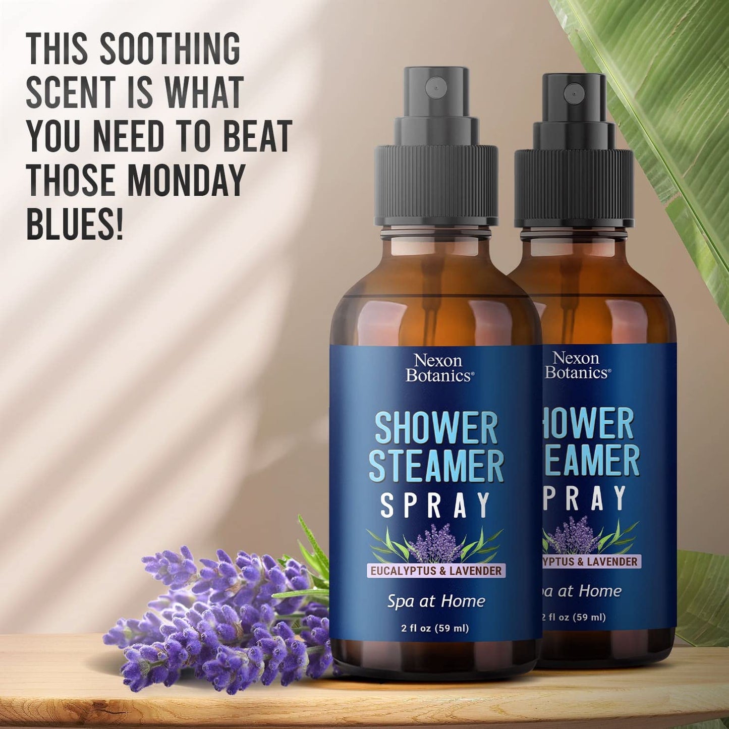 Eucalyptus & Lavender Shower Steamer Spray 2 fl oz – Aromatherapy Mist | Nexon Botanics