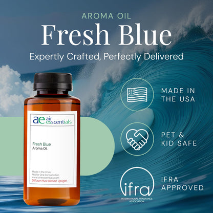 Fresh Blue Aroma Oil - Essential Oils Diffuser Blend (Mandarin, Ozone & Cardamom) - 300 mL