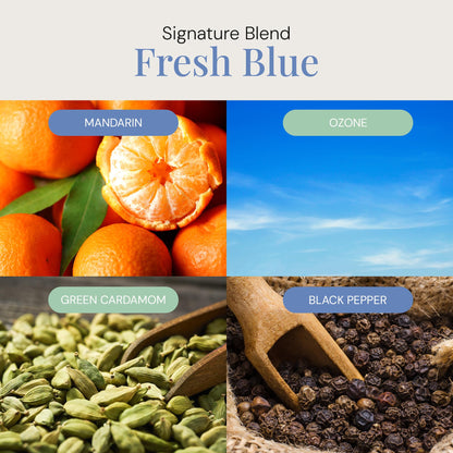Fresh Blue Aroma Oil - Essential Oils Diffuser Blend (Mandarin, Ozone & Cardamom) - 300 mL