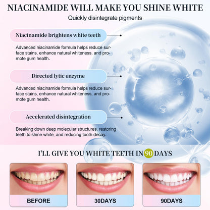 Niacinamide Whitening Toothpaste – Natural Gentle Care, Deep Stain Removal, Fresh Breath, Gum Health | 3.8 oz