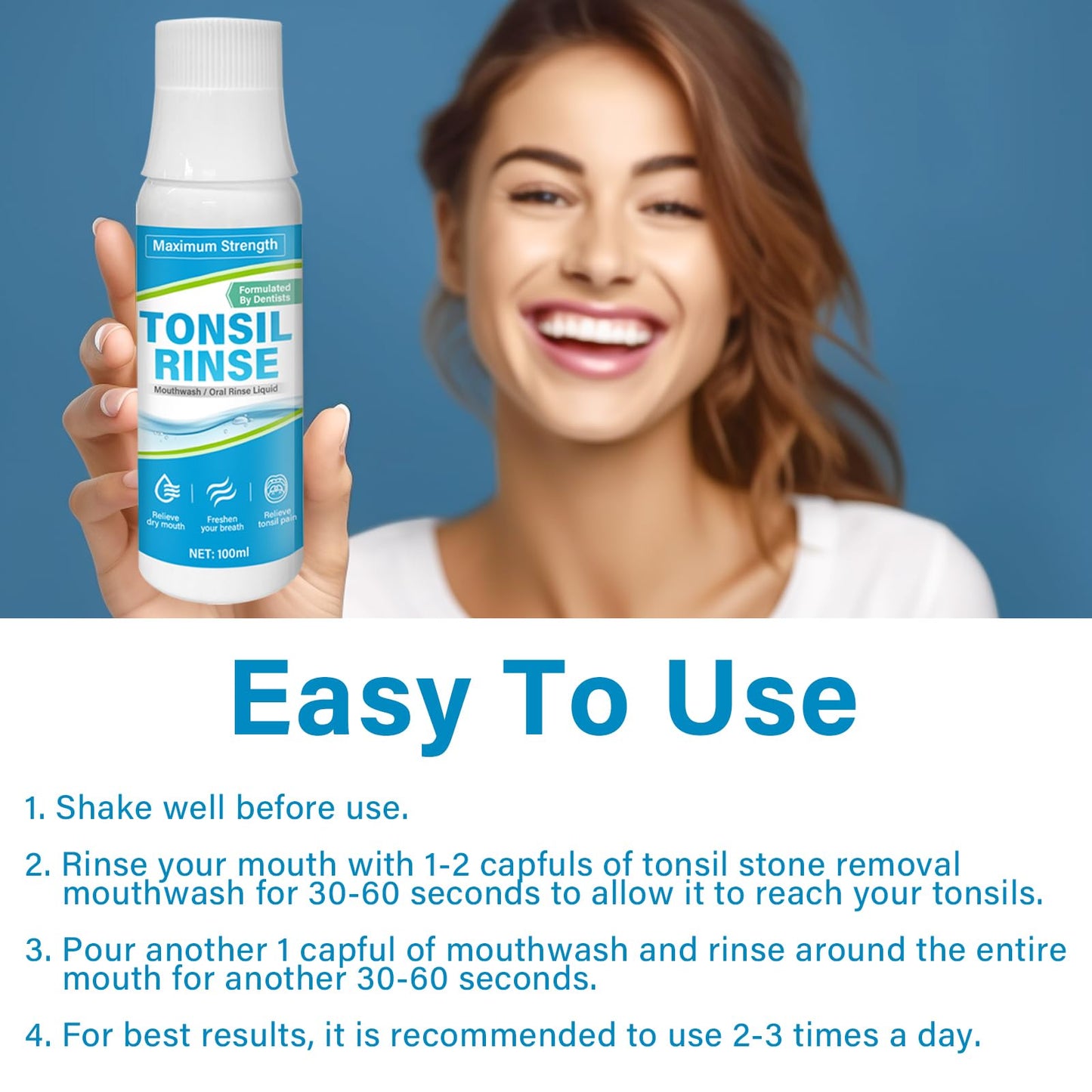 Tonsil Stone Mouthwash - Removes Stones, Relieves Bad Breath & Dry Mouth