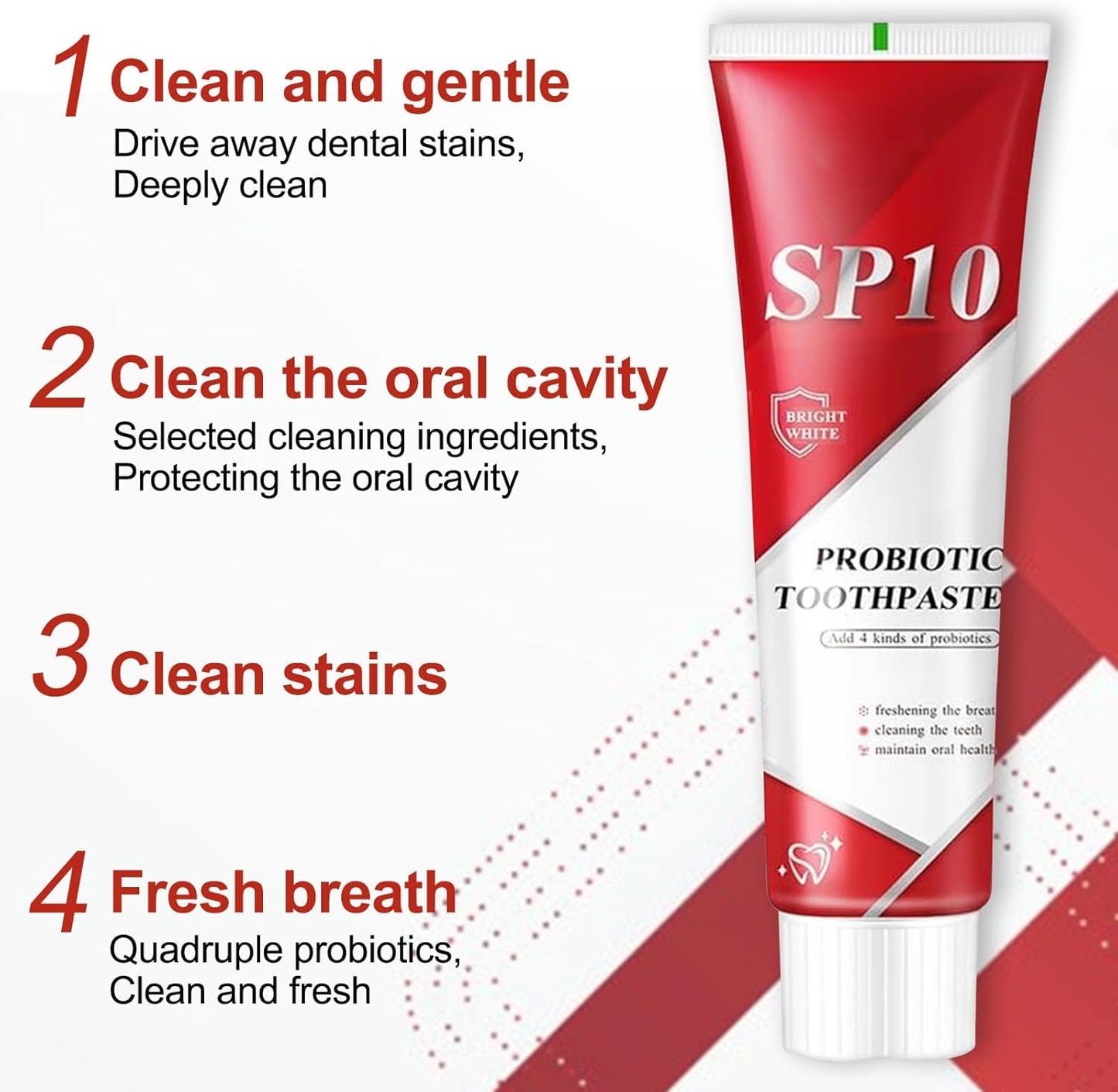 2PC SP-10 Probiotic Whitening Toothpaste – Fresh Breath, Deep Cleaning & Stain Removal (Natural Formula)