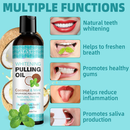 Coconut Oil Pulling Mouthwash with Peppermint - 237ml | Tongue Scraper