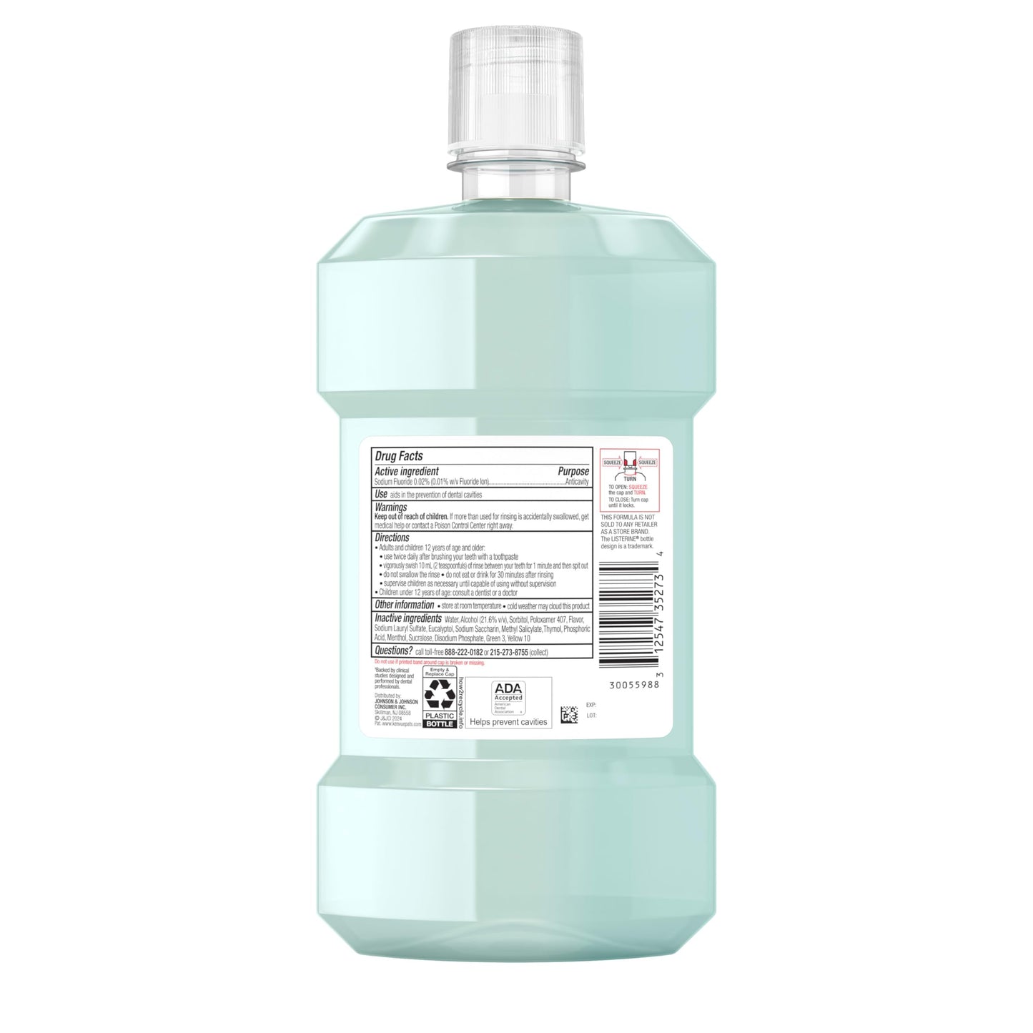 Listerine Clinical Solutions Enamel Strength Mouthwash – Alpine Mint, 500 mL