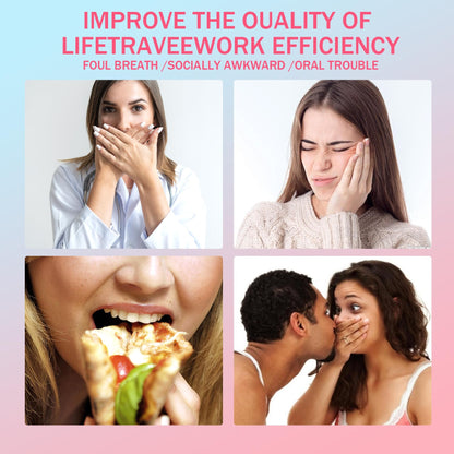 6PCS Fresh Breath Spray Set - Fruity Mouth Fresheners (Mint, Peach, Orange, Watermelon, Grape, Lychee)