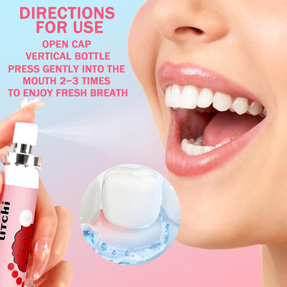 6PCS Fresh Breath Spray Set - Fruity Mouth Fresheners (Mint, Peach, Orange, Watermelon, Grape, Lychee)