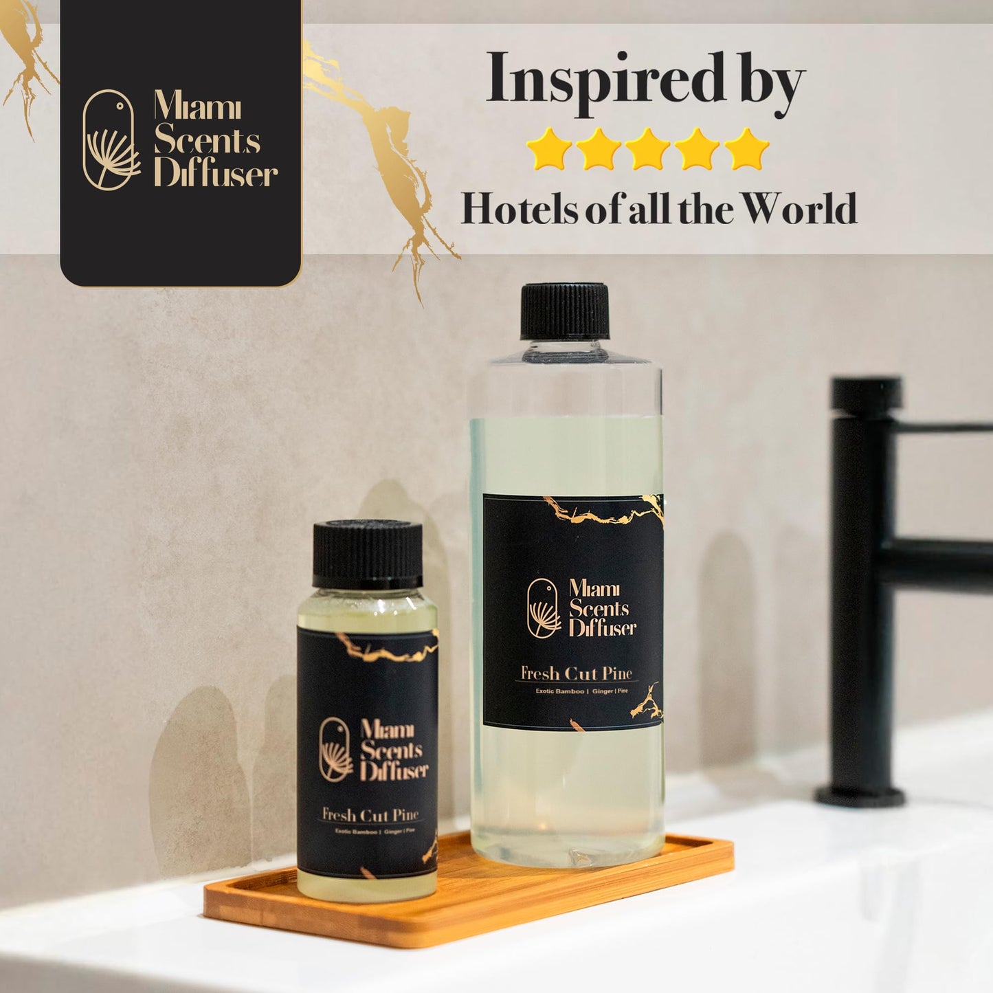 Fresh Cut Pine Scent 4 Fl Oz - Hotel Inspired Aromatherapy Diffuser Oil with Exotic Bamboo, Cinnamon & Ginger