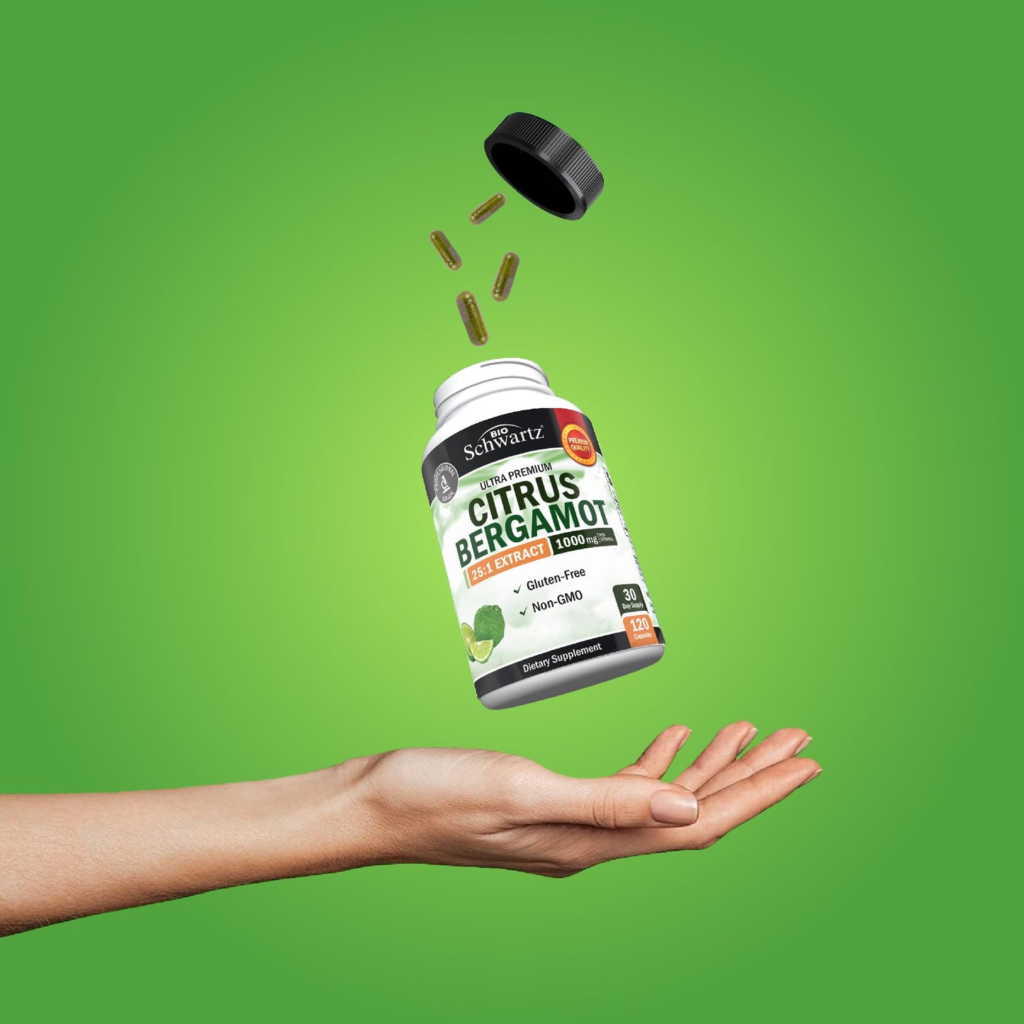 Citrus Bergamot 1000mg – Heart Health & Cholesterol Support | Vegan, Non-GMO, Gluten-Free