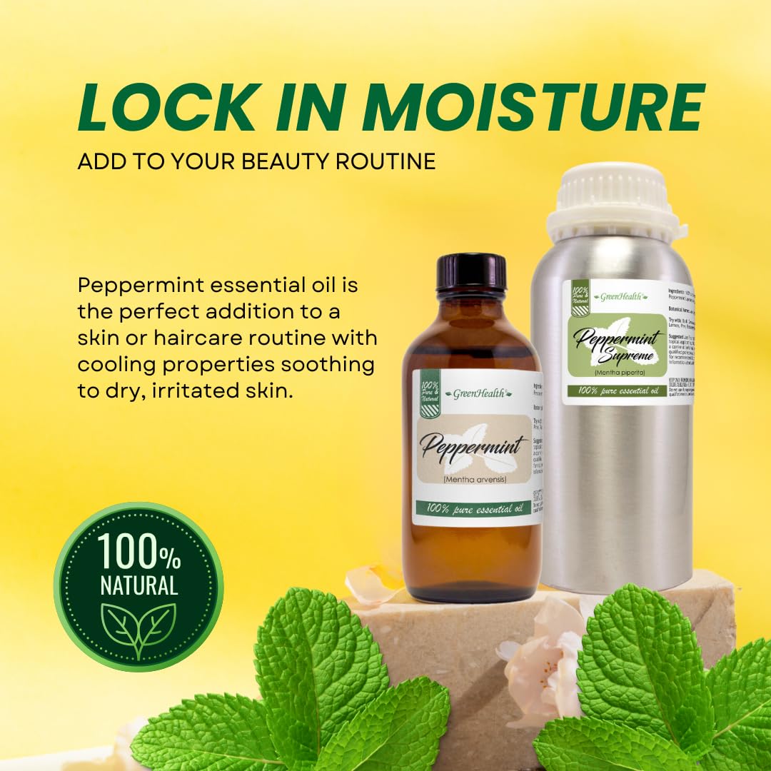 Peppermint Essential Oil 8 oz – Pure Mentha Piperita | GreenHealth