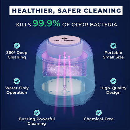 Fresh Knight Ultrasonic Retainer Cleaner – 45kHz Dental Cleaning Pod (200ml) for Dentures, Mouth Guards & Night Guards