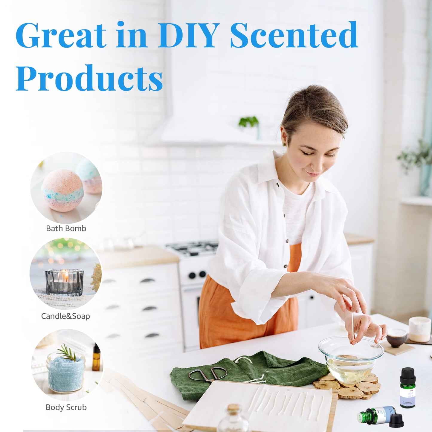 MitFlor Fragrance Oil Set – 6x10ml for Diffusers, Candles & Soaps (Fresh Linen, Fresh Laundry, Pure Soap)