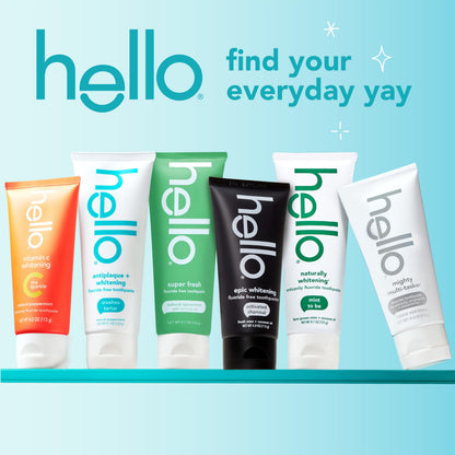 Hello Epic Whitening Charcoal Toothpaste – Fluoride Free, SLS Free, 3-Pack, 4.0 oz Tubes