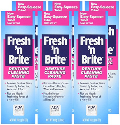Fresh 'n Brite Denture Cleaning Paste - Pack of 3 (3.8 oz) for Dentures, Removable Partial Dentures, Retainers & Mouthguards | Stain Removal