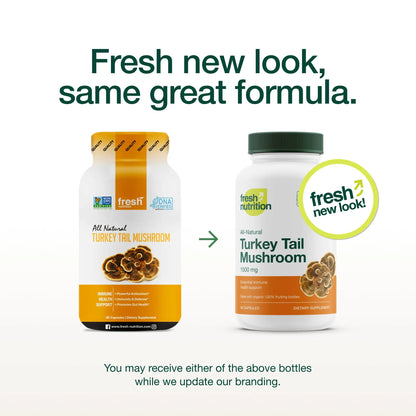 Fresh Nutrition Organic Turkey Tail Mushroom Extract – High Beta Glucans, 2-Pack, 180 Vegan Capsules BritishVita | Premium UK Vitamins & Wellness Supplements